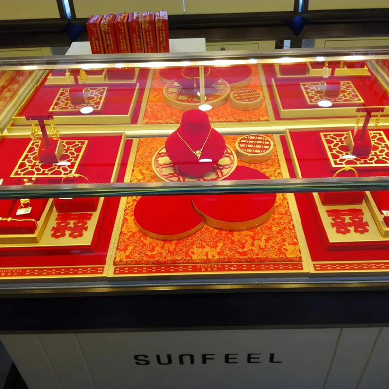 黄金道具 九五至尊珠宝首饰展示架 红绒展架zsj-016