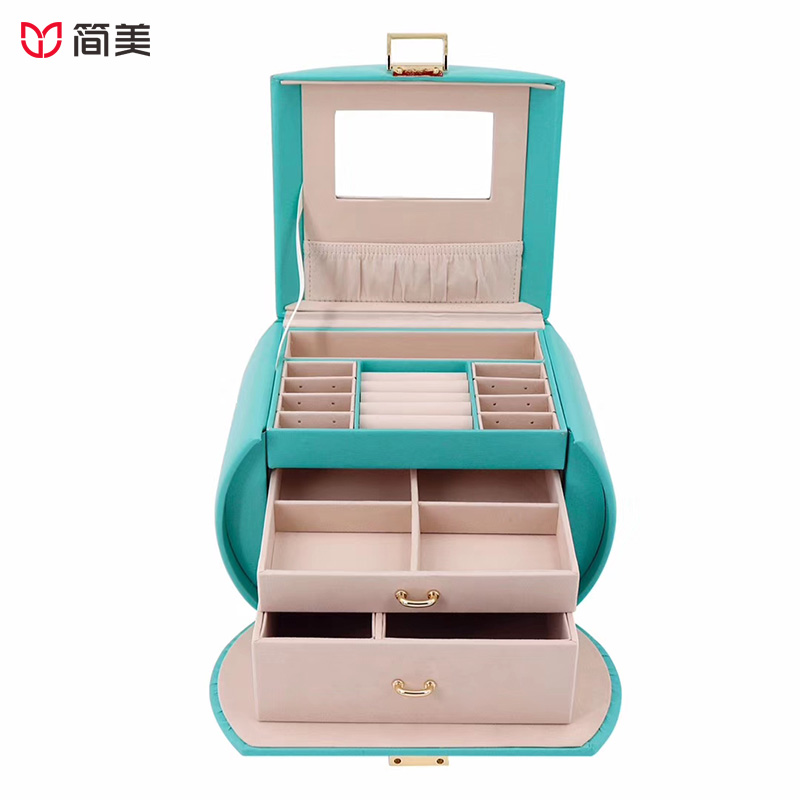 Large-capacity jewelry boxes Gift cosmetic box Multi-layer design pu material