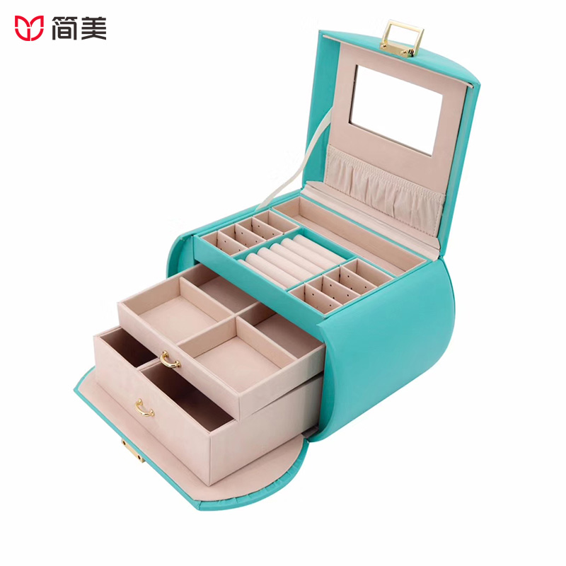 Large-capacity jewelry boxes Gift cosmetic box Multi-layer design pu material