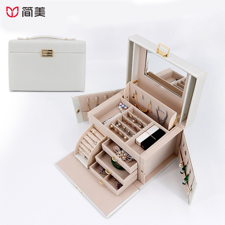 pu jewelry box multi-function large-capacity gift wholesale cosmetic storage box