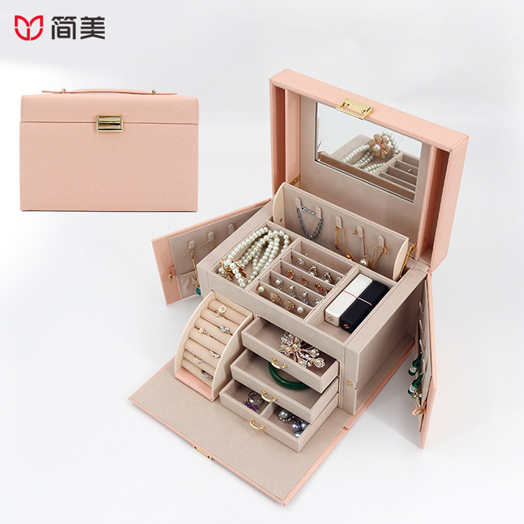 pu jewelry box multi-function large-capacity gift wholesale cosmetic storage box