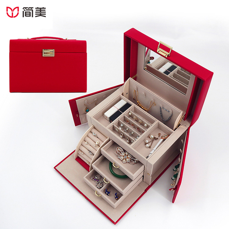 pu jewelry box multi-function large-capacity gift wholesale cosmetic storage box