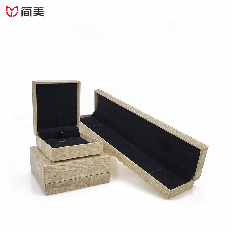 Wood grain paper jewelry boxes wood grain pendant bracelet box custom wholesale