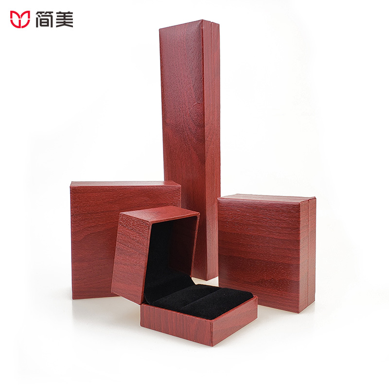 Wood grain paper jewelry boxes wood grain pendant bracelet box custom wholesale