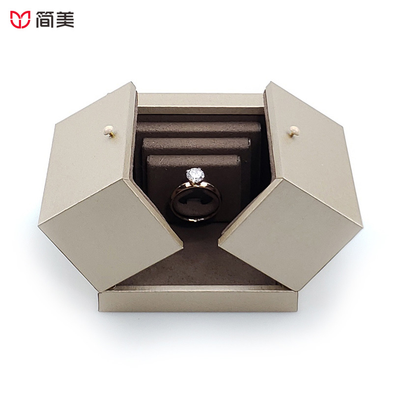 PU jewelry boxes creative ring box design custom wholesale