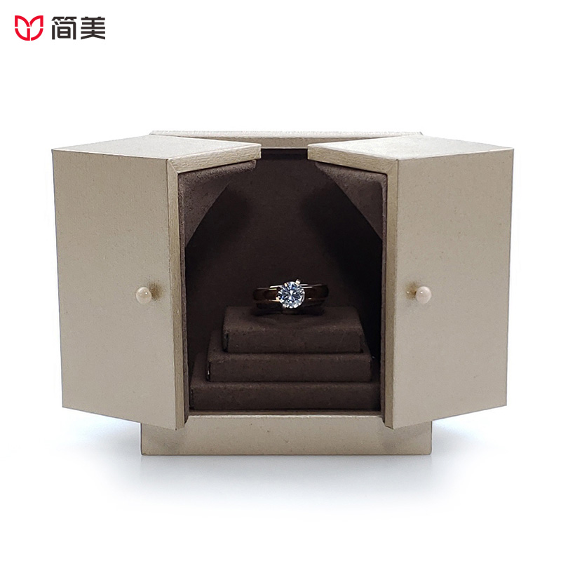 PU jewelry boxes creative ring box design custom wholesale