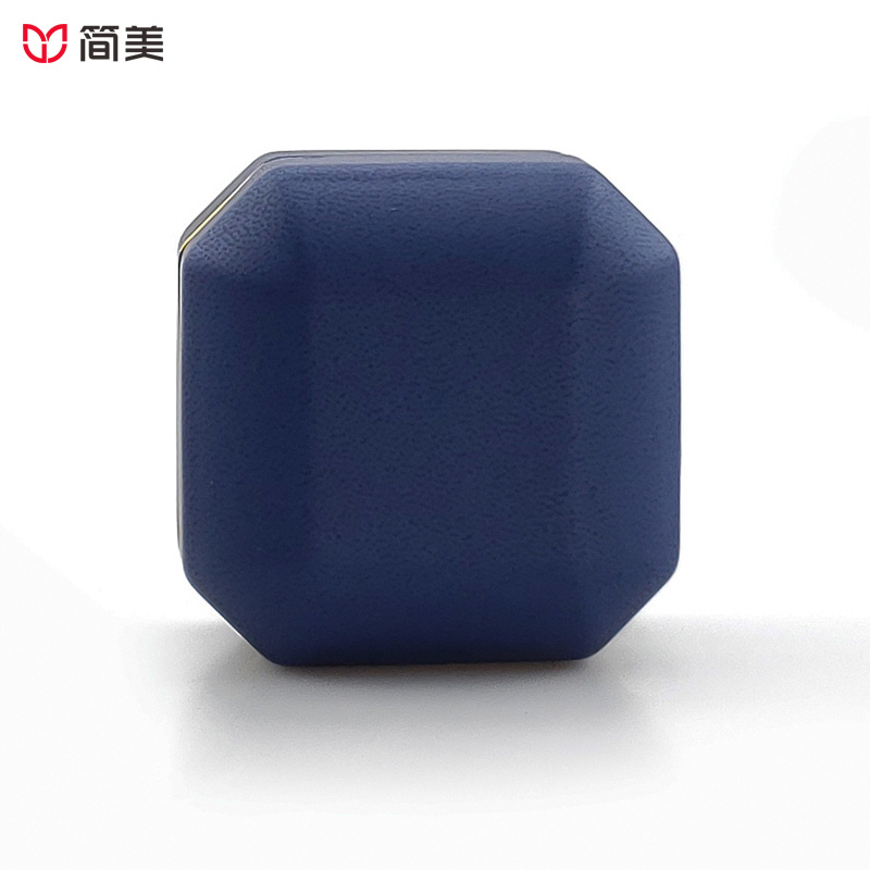 PU Jewelry Boxes Octagonal Ring Box with LED, factory direct sale